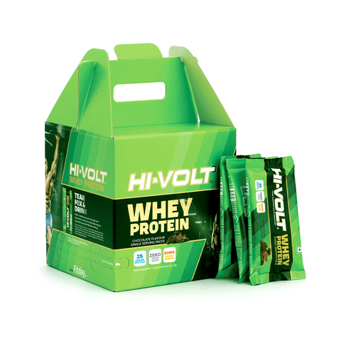 Hi-Volt Whey Protein (Chocolate) - 1 KG | Pack of 30 Sachet