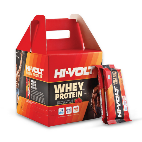 Hi-Volt Whey Protein (Strawberry) - Pack of 30 Sachet